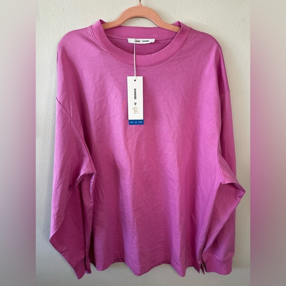 Samsoe Samsoe chrome tshirt in bubble gum‎ pink NWT size Large - Picture 1 of 4